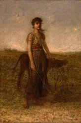 Ragazza e vitello (condotti attraverso i prati)